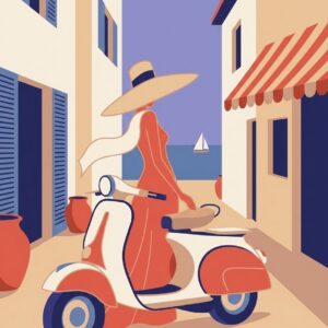 Vespa by the Sea