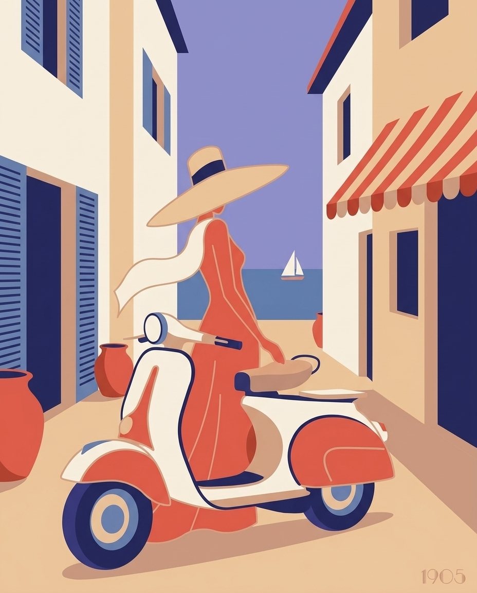 Vespa by the Sea