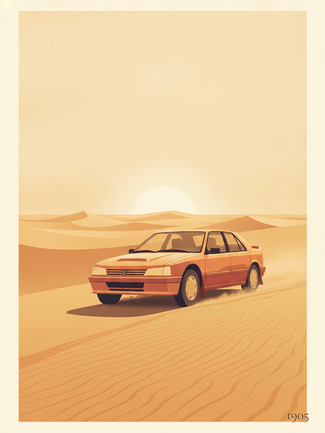 Sahara Dawn Patrol — Peugeot 405 T16 in the Dunes