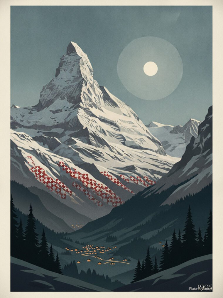 Summit's Midnight Embrace — A Panorama of Alpine Dreams